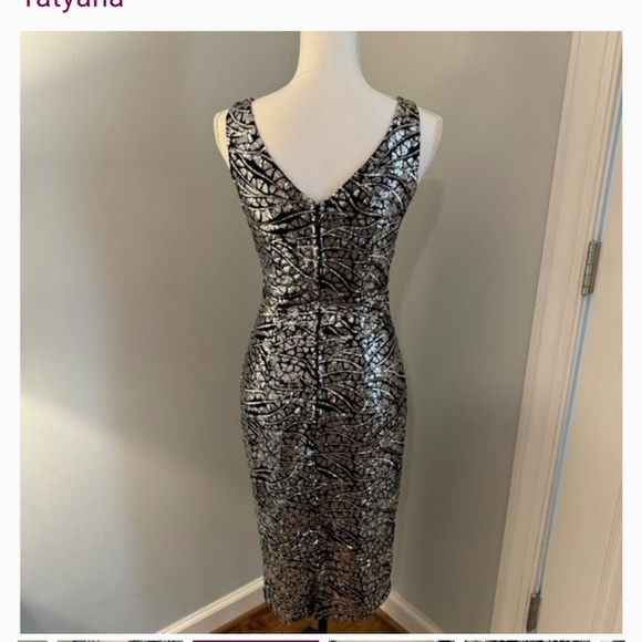 Tatyana Silver Sequin Pin-Up Midi Dress - Picture 4 of 7